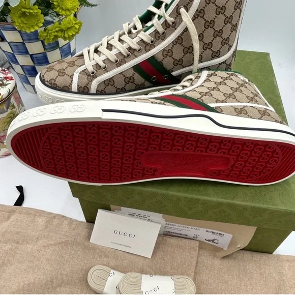 Men’s Gucci tennis 1977 HighTop Sneakers size 12.5 made in Italy